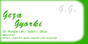 geza gyorki business card